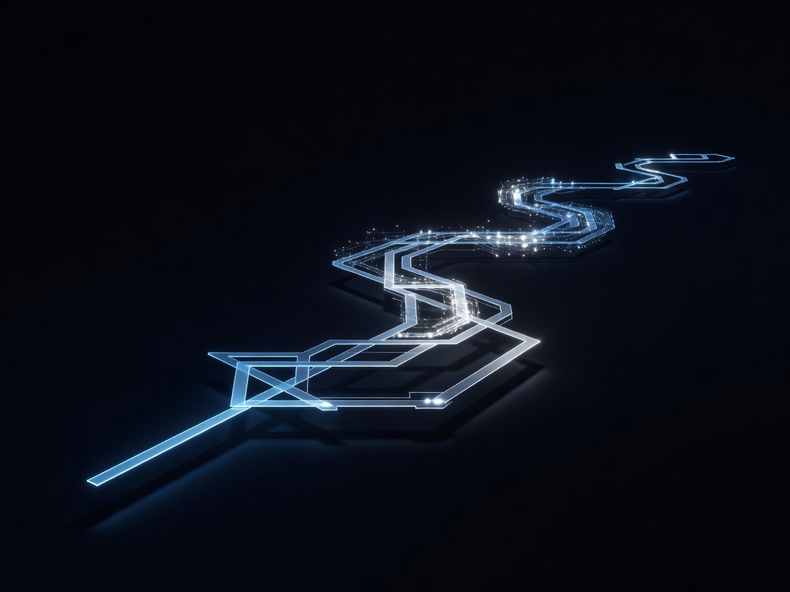 Abstract path representing staged artificial intelligence implementation